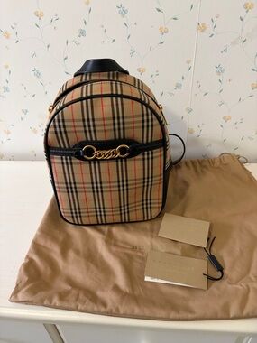 Burberry | Bags | Burberry Black Leather Trim Jett Beige  display picture 1